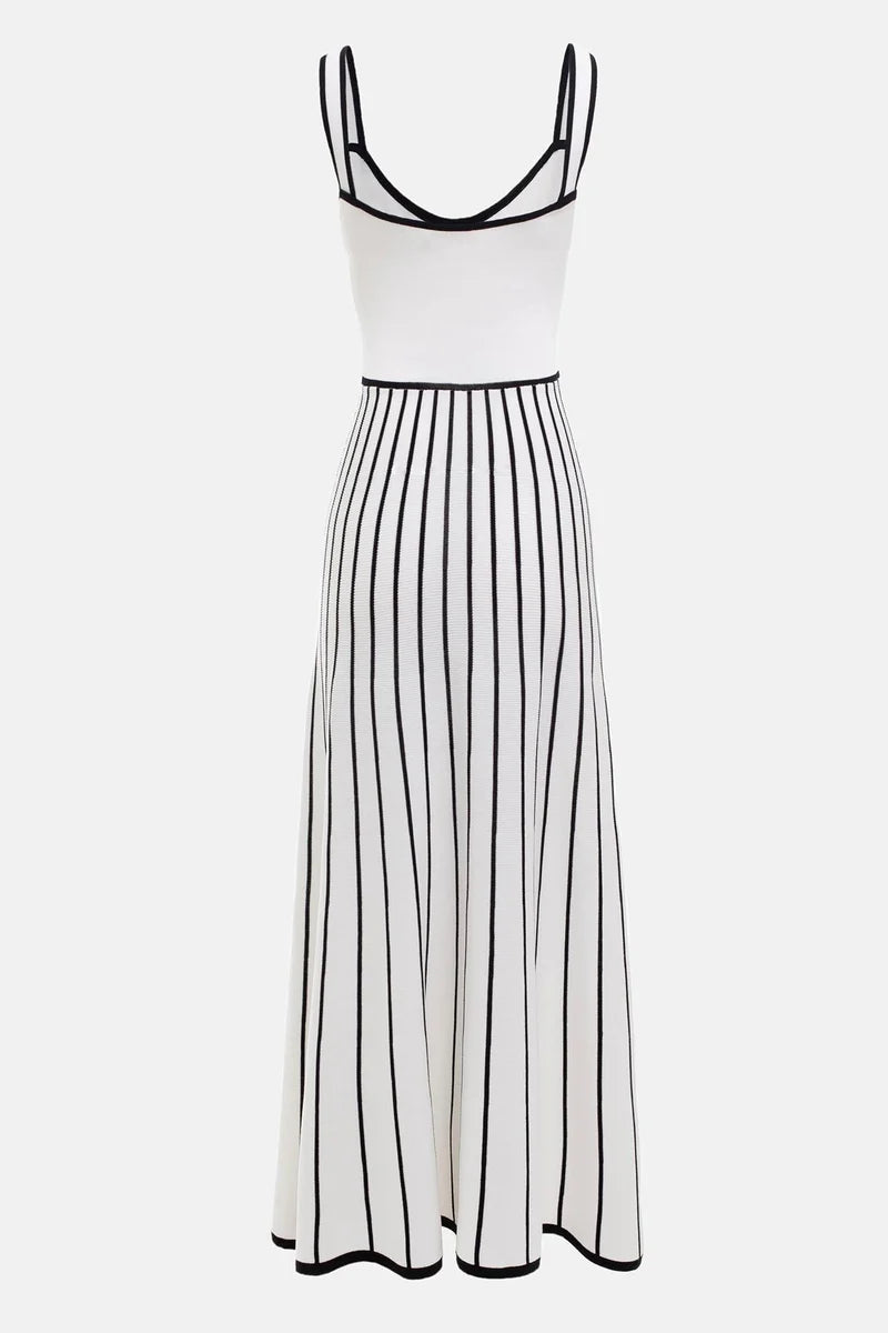 Pag Örgü Askılı Midi Elbise