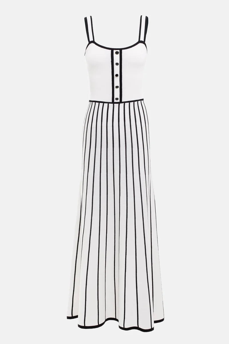 Pag Örgü Askılı Midi Elbise