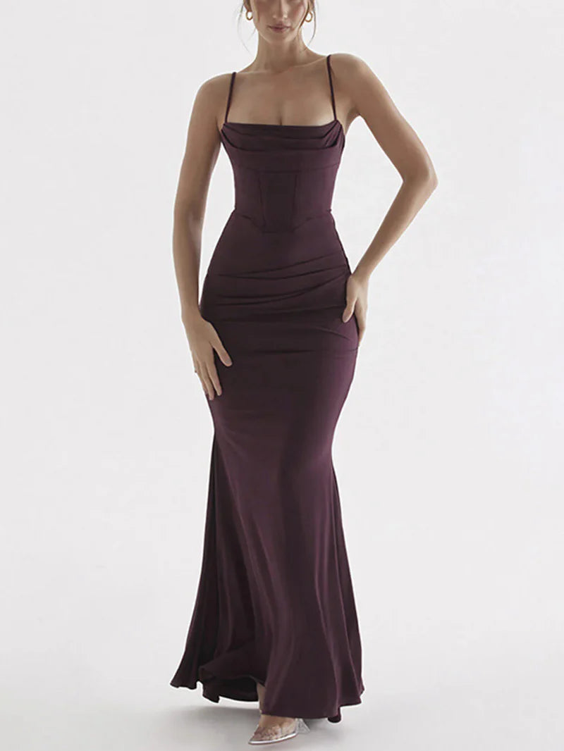 Kare Yaka Dantelli Korse Balık Kuyruk Abiye