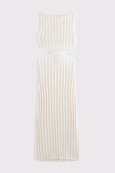 Kroşe Tarzı Kesik Maxi Elbise