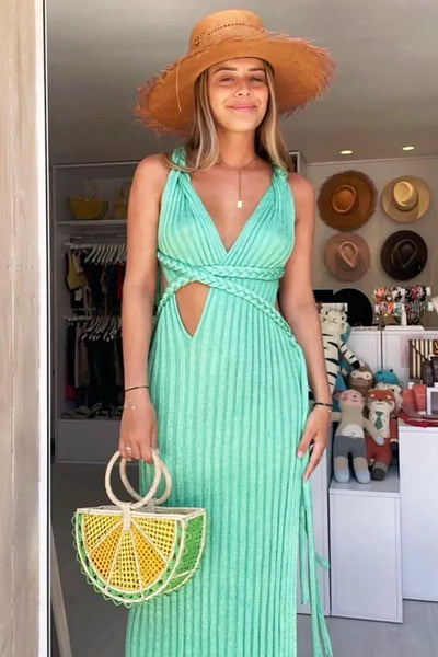 Tatil Rüyası Örgü Uzun Elbise