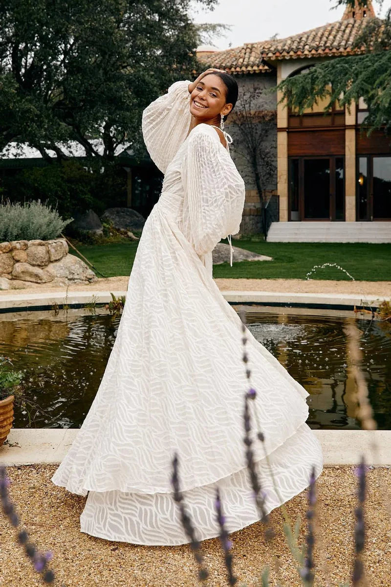 Allegory Elsa Krem Uzun Elbise