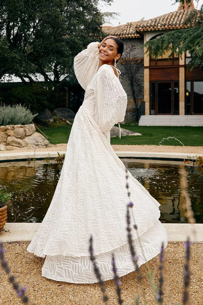 Allegory Elsa Krem Uzun Elbise