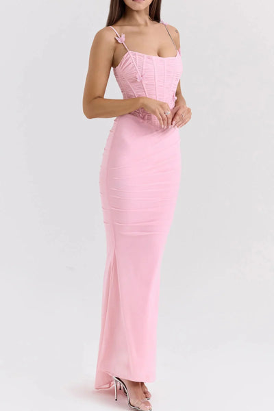 Romola Aplikeli Uzun Elbise