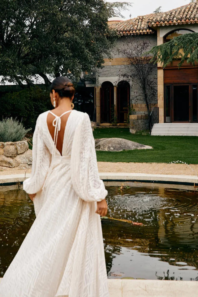 Allegory Elsa Krem Uzun Elbise