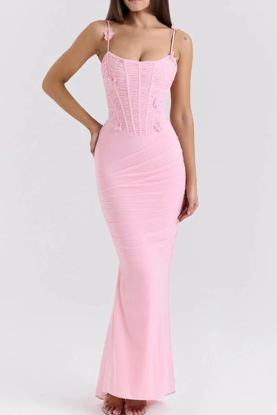 Romola Aplikeli Uzun Elbise