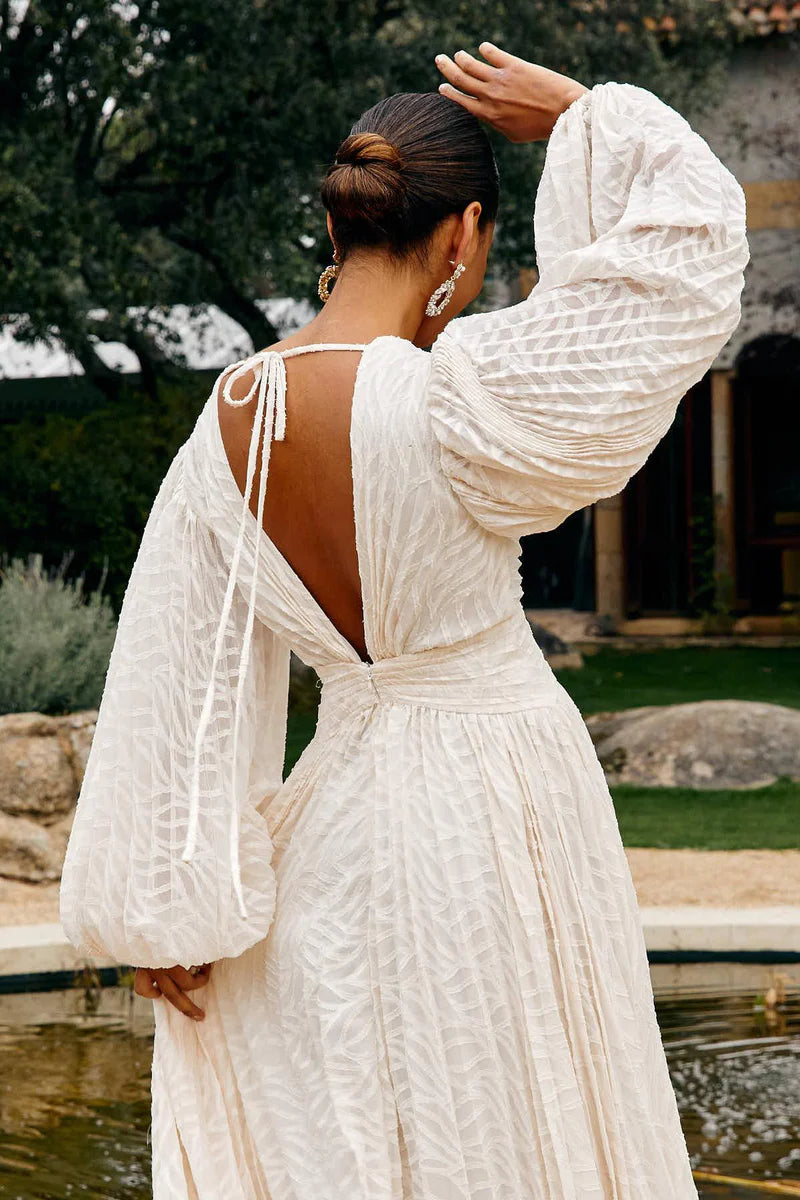 Allegory Elsa Krem Uzun Elbise