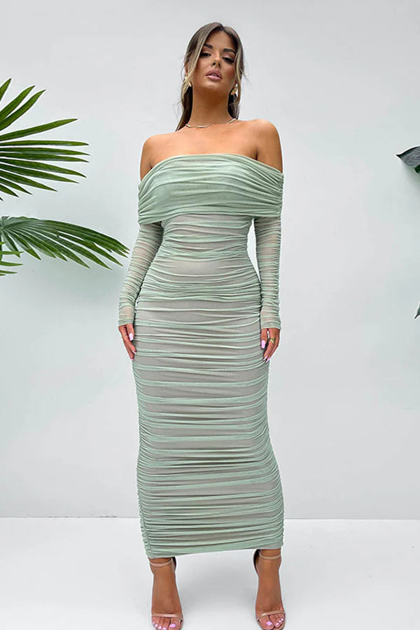 File Raglan Kollu Slim Fit Kalem Elbise