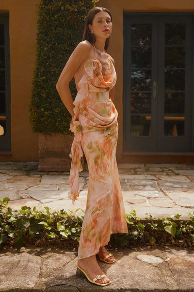 Peppermayo Exclusive - Diedre Rose Askılı Uzun Elbise