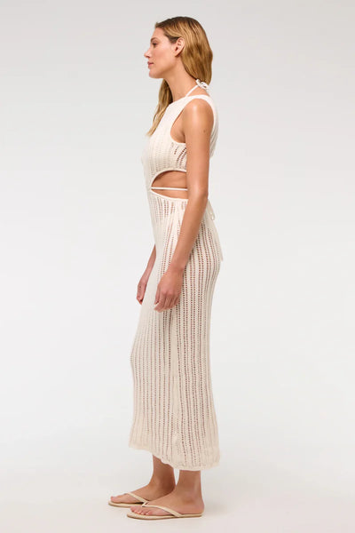 Kroşe Tarzı Kesik Maxi Elbise