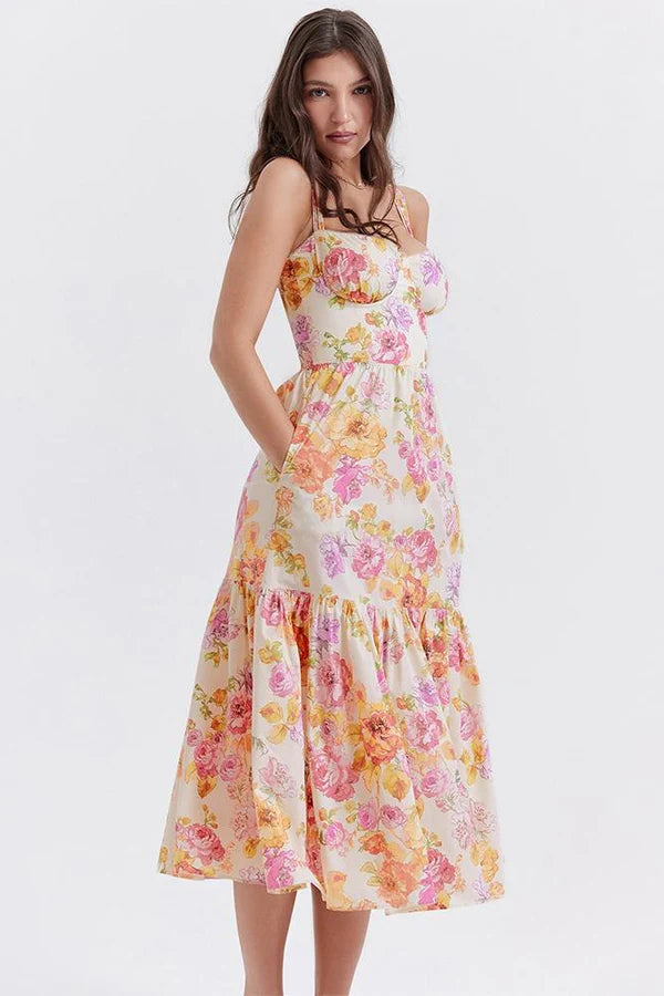 Cottie Baskılı Flare Midi Elbise