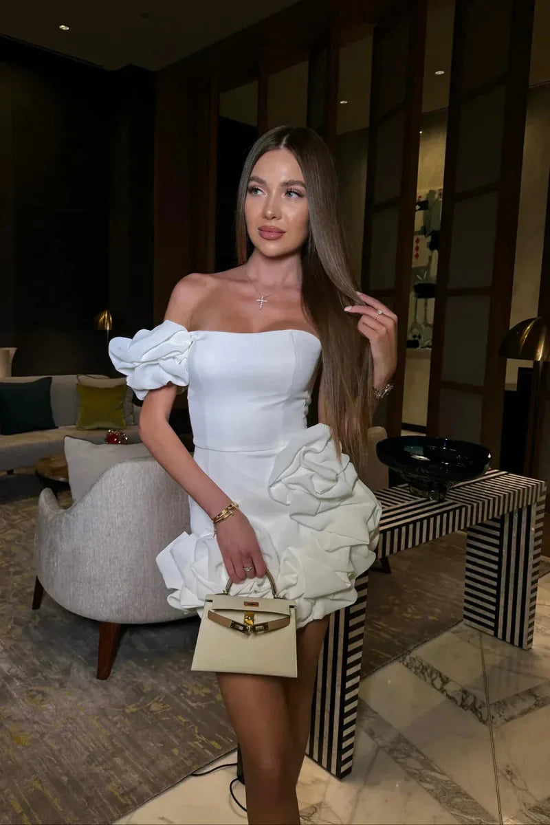 Laila Şık Omuz Açık Mini Elbise