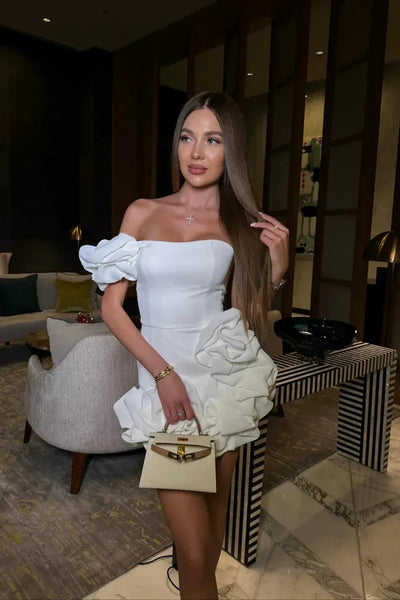 Laila Şık Omuz Açık Mini Elbise