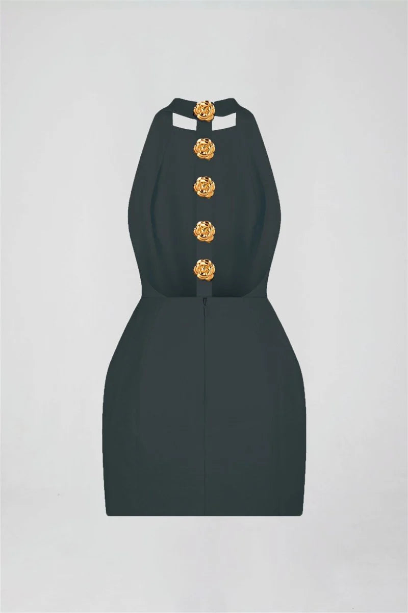 Rebecca Halter Sırtı Açık Mini Elbise